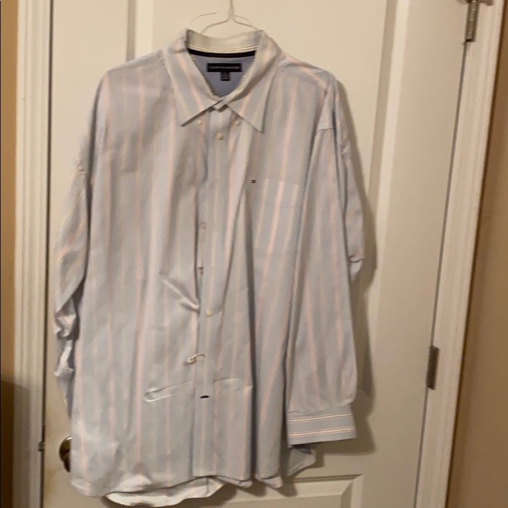 Tommy Hilfiger Blue Pin Stripe Dress Shirt